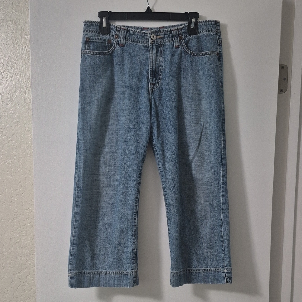 Lucky Brand Blue Relaxed Rancher Crop Fit Jeans